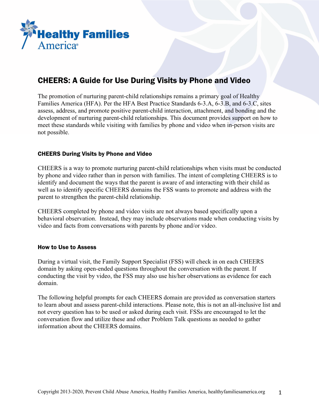 CHEERS Phone Video Guide 032520