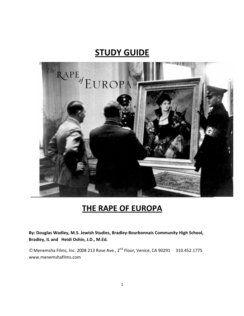 Study Guide the Rape of Europa