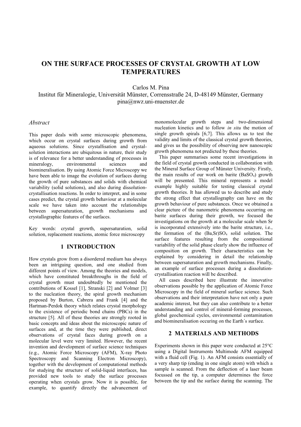 On the Surface Processes of Crystal Growth at Low Temperatures