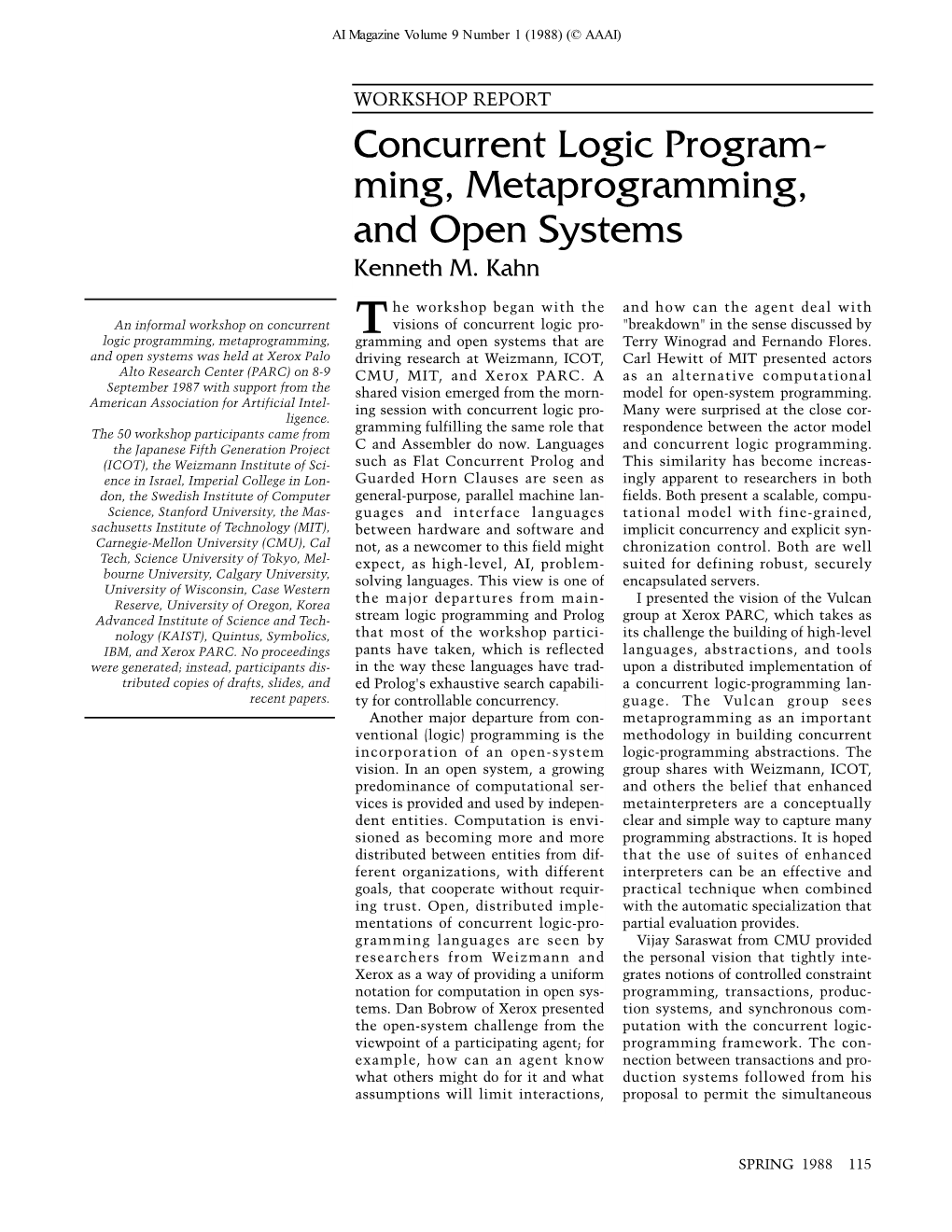 Concurrent Logic Program-Ming, Metaprogramming, and Open