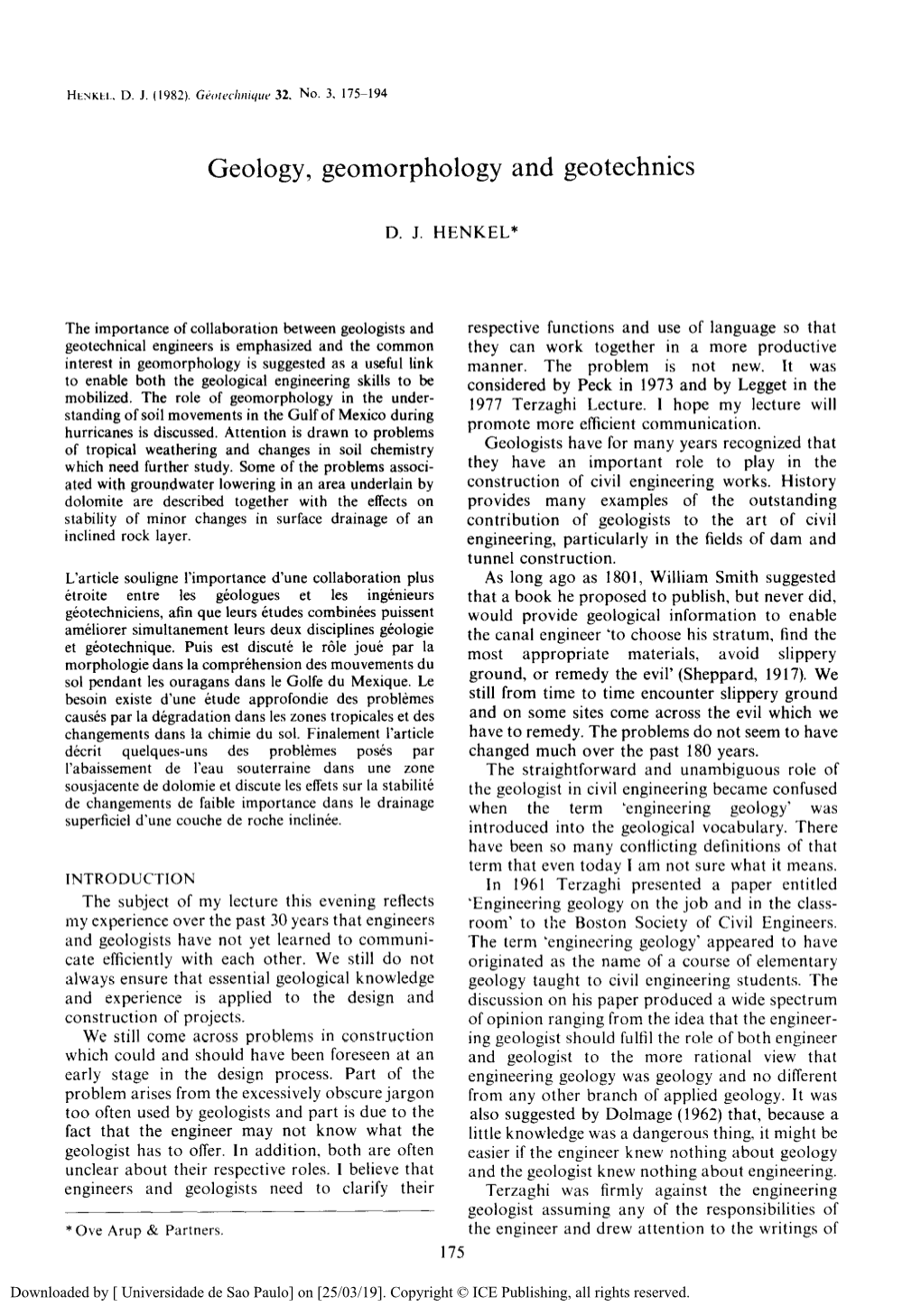 Geology, Geomorphology and Geotechnics