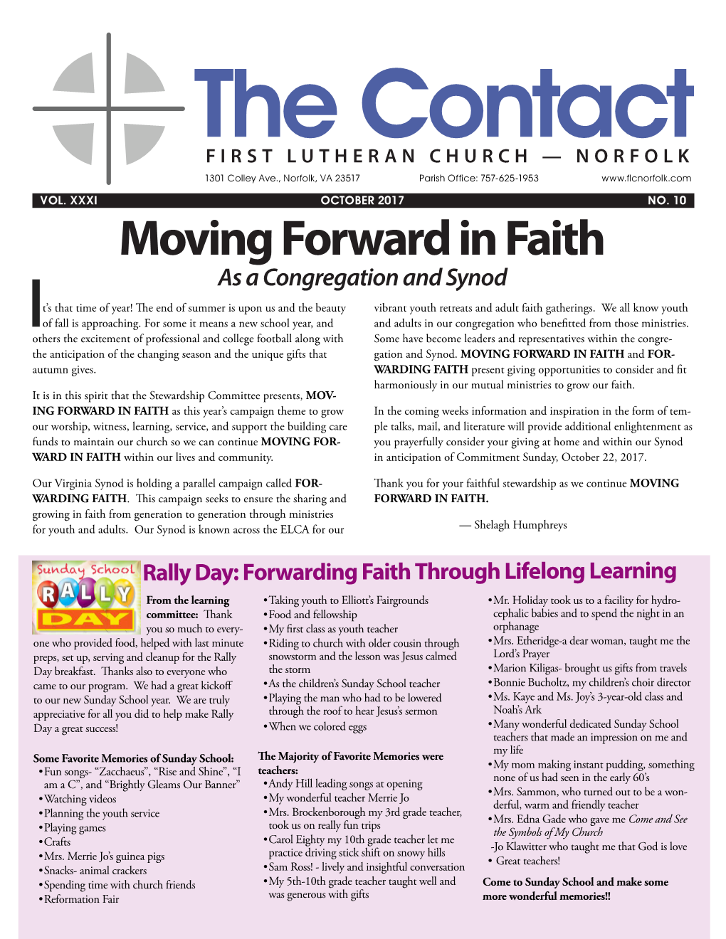 Moving Forward in Faith As a Congregation and Synod