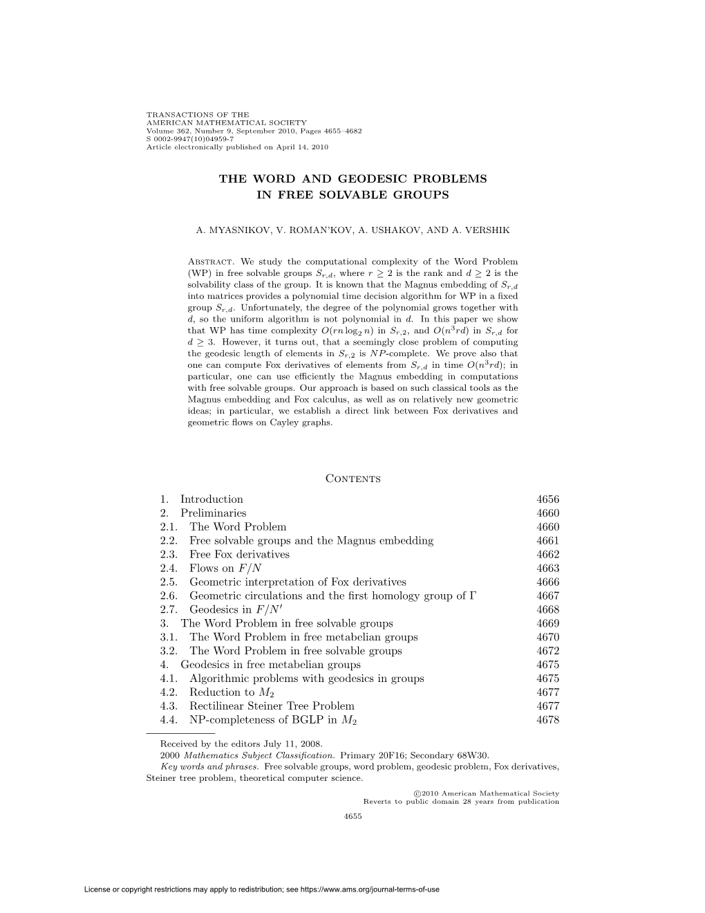 The Word and Geodesic Problems in Free Solvable Groups