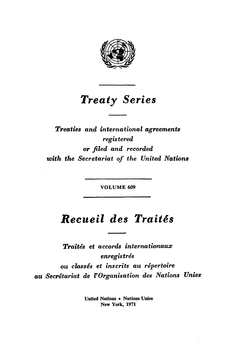 Treaty Series Recueil Des Traites