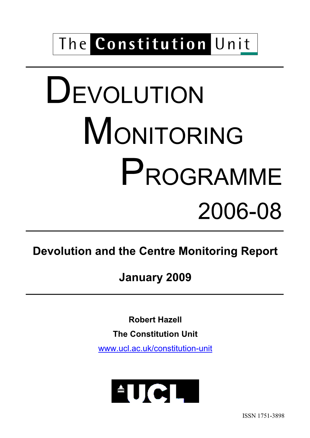 Evolution Onitoring Rogramme 2006-08