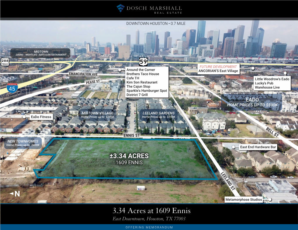 ±3.34 Acres at 1609 Ennis East Downtown, Houston, TX 77003