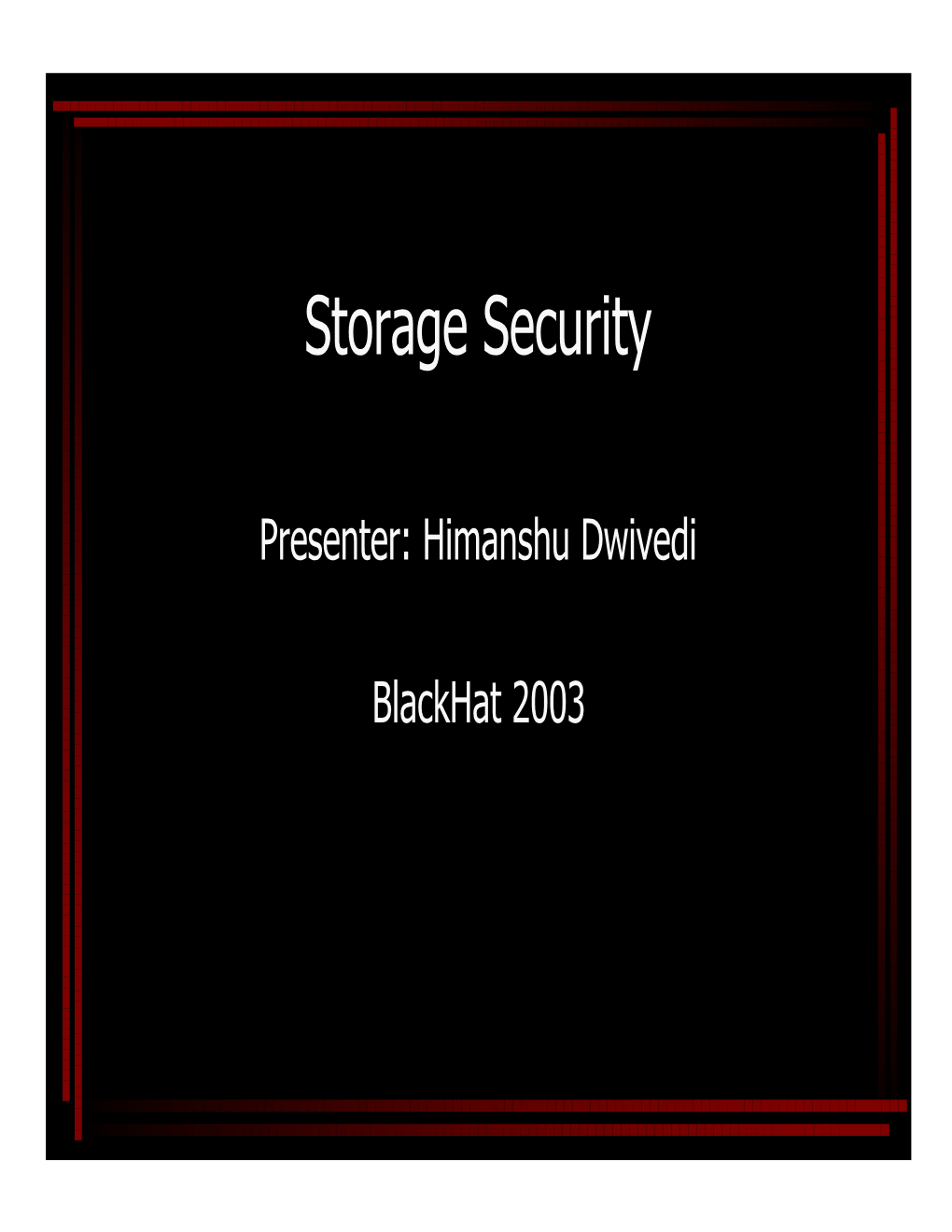 Storage Security