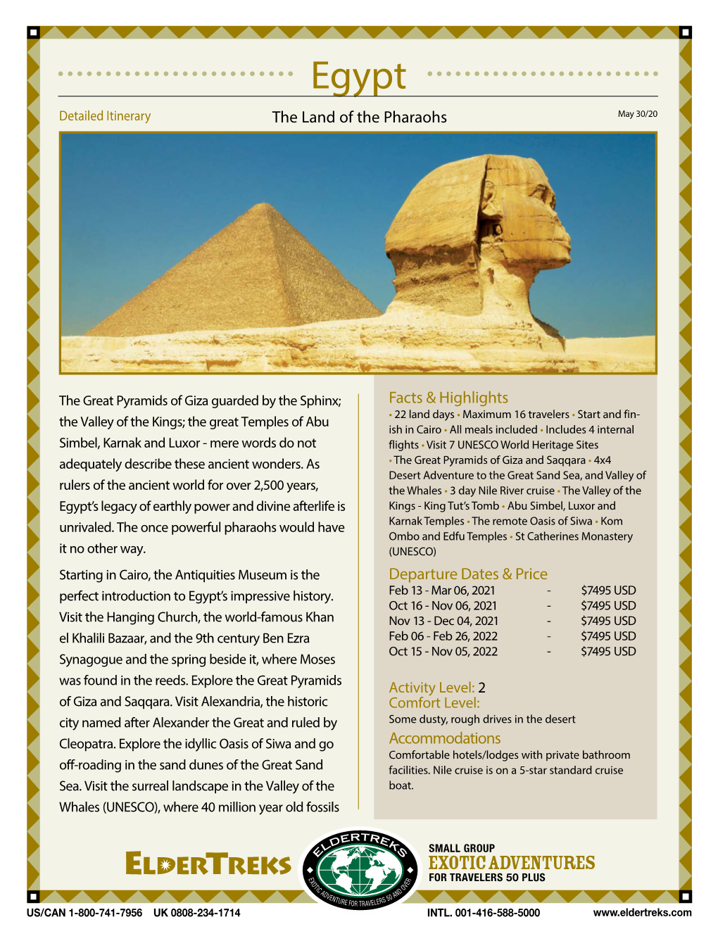 Download Egypt Detailed Itinerary