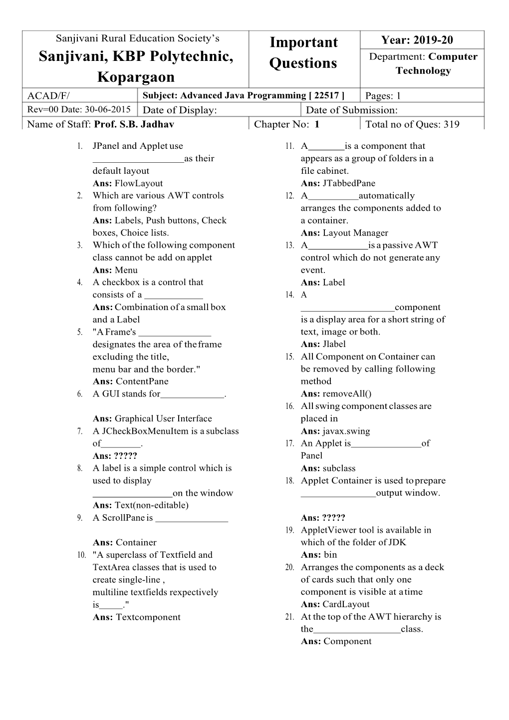 AJP 22517 Important-Questions