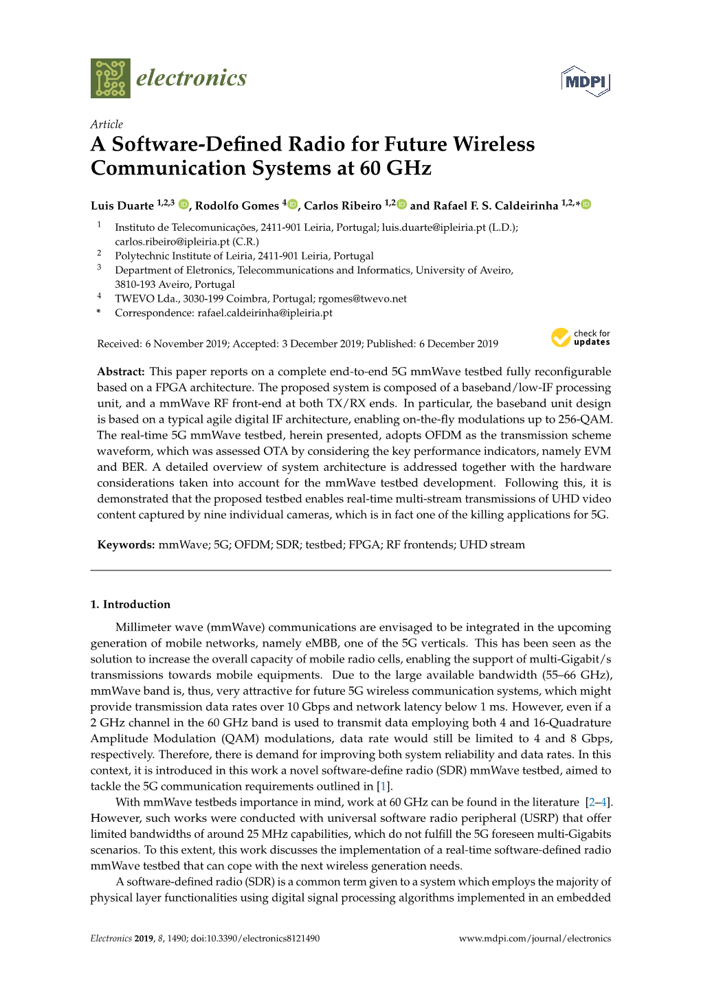 A Software-Defined Radio for Future Wireless Communication Systems