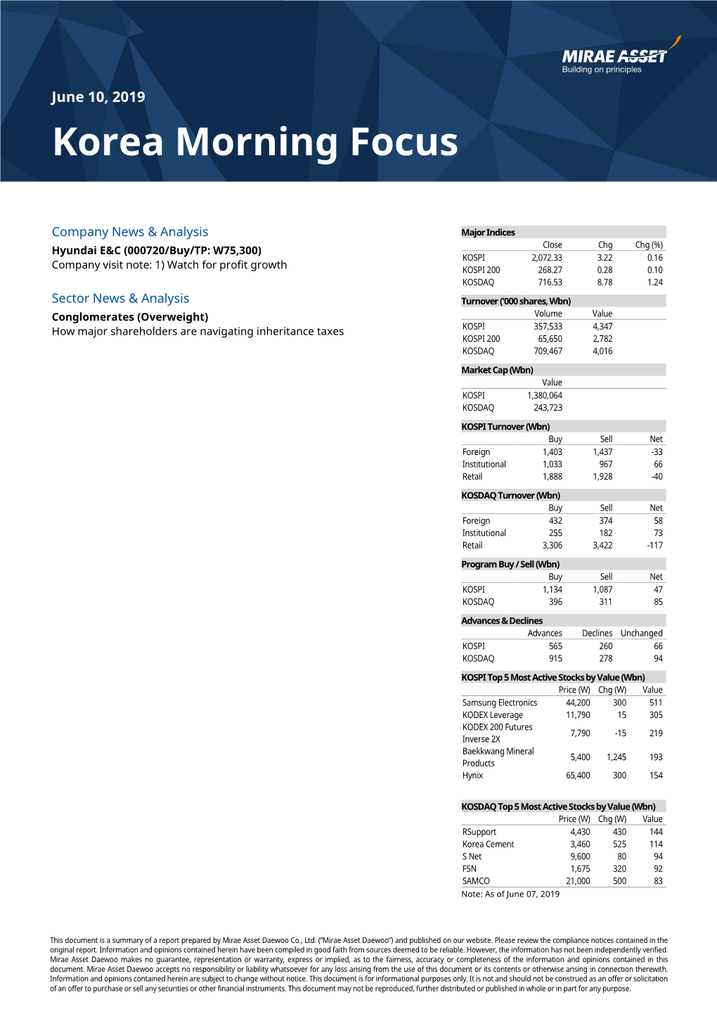 Korea Morning Focus