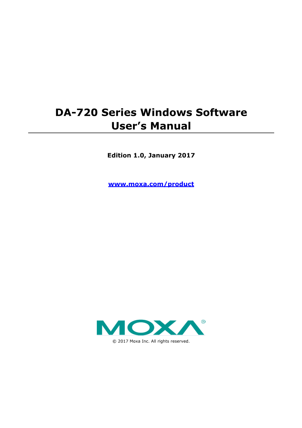 DA-720 Series Windows Software User's Manual