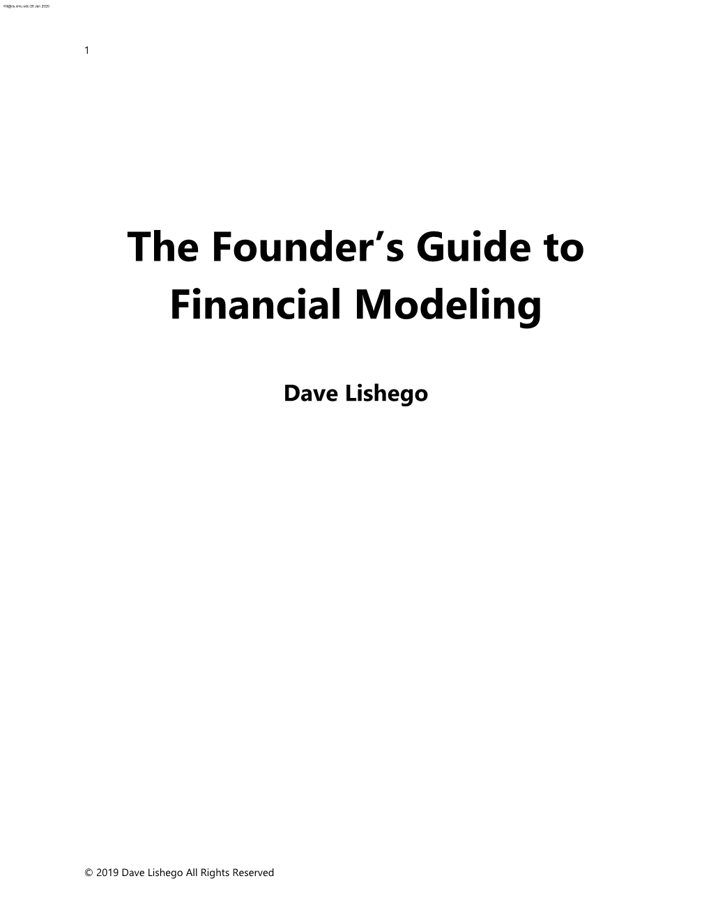 The Founder's Guide to Financial Modeling