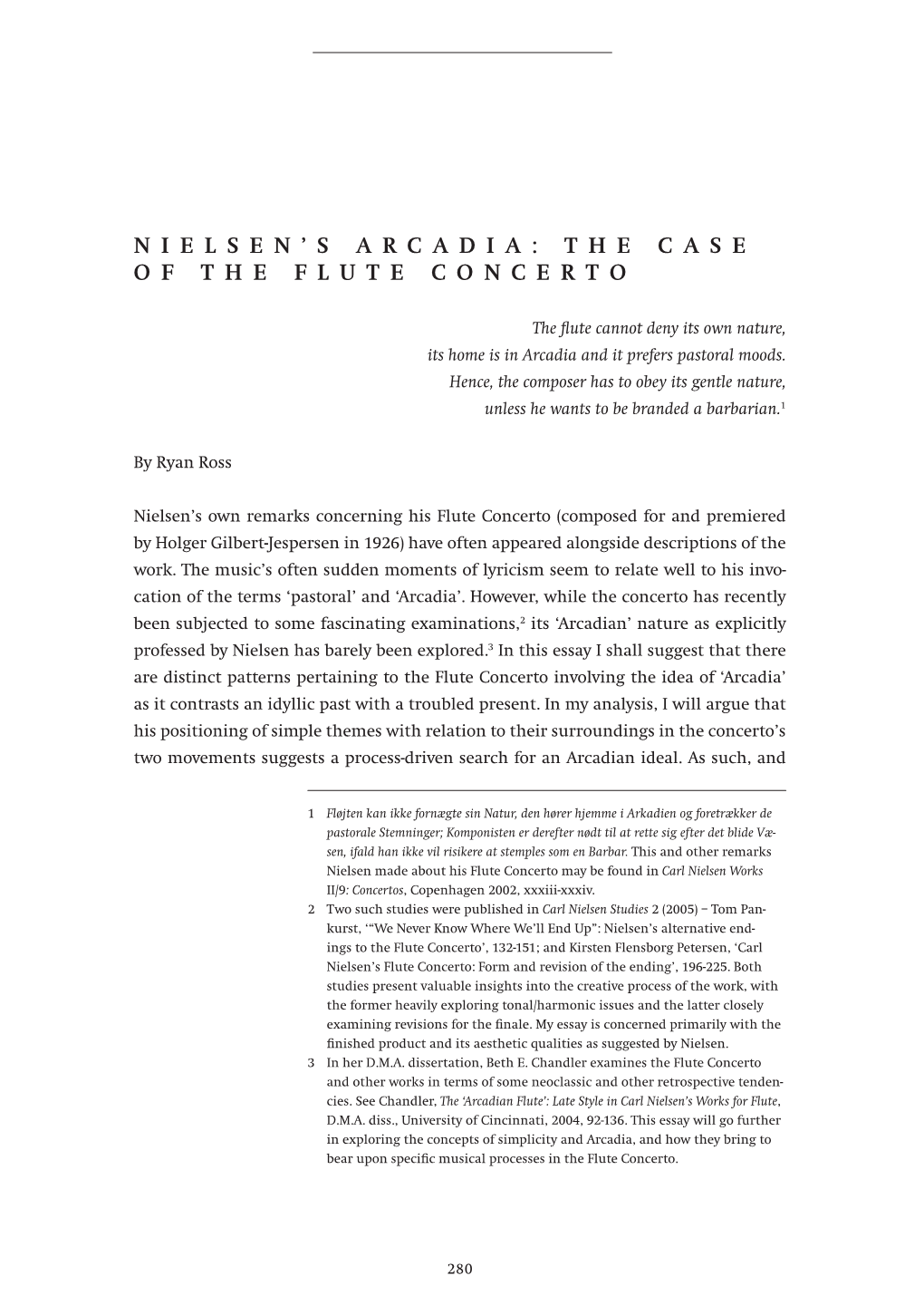 Nielsen's Arcadia: the Case of the Flute Concerto