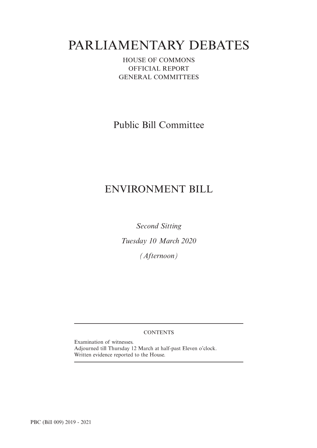 Parliamentary Debates House of Commons Official Report General Committees