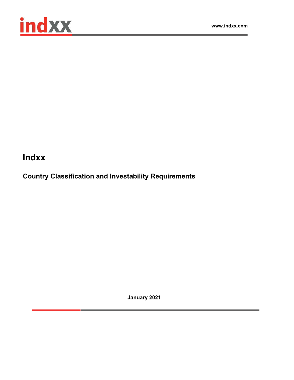 Country Classification and Investability Requirements
