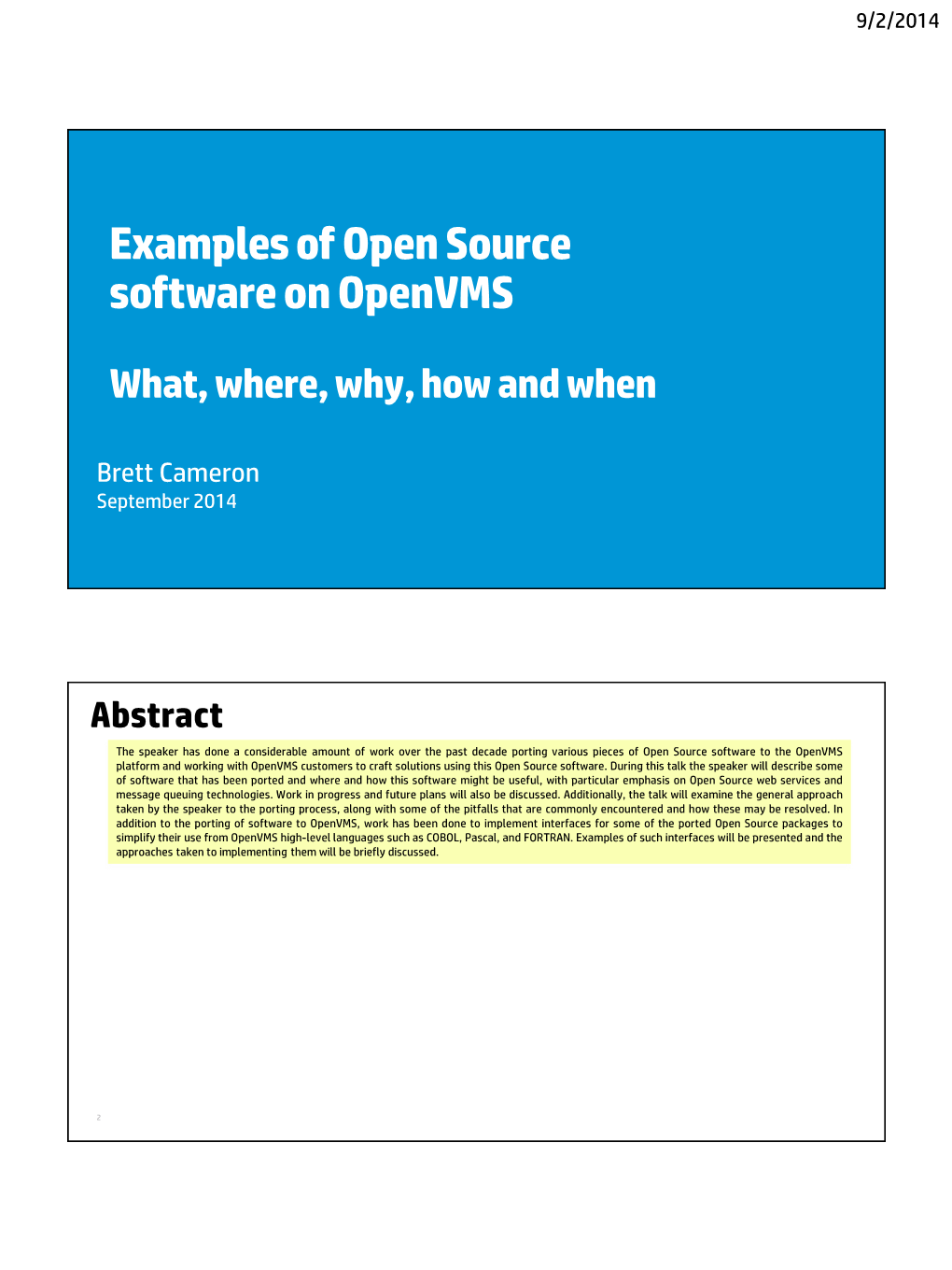 Examples of Open Source Software on Openvms