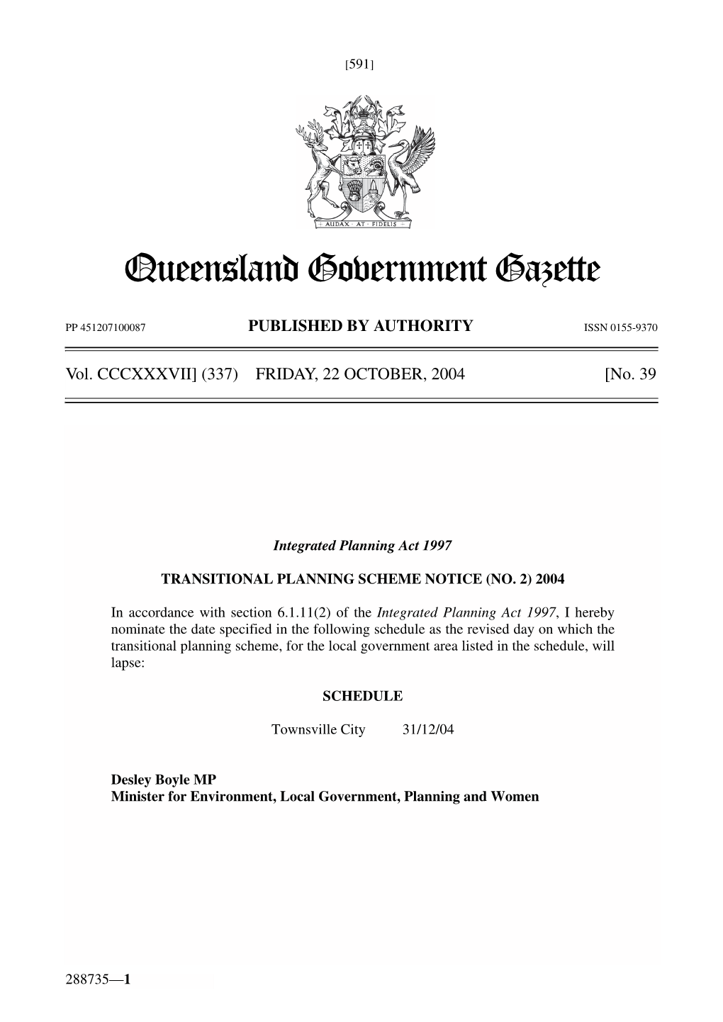 Queensland Government Gazette