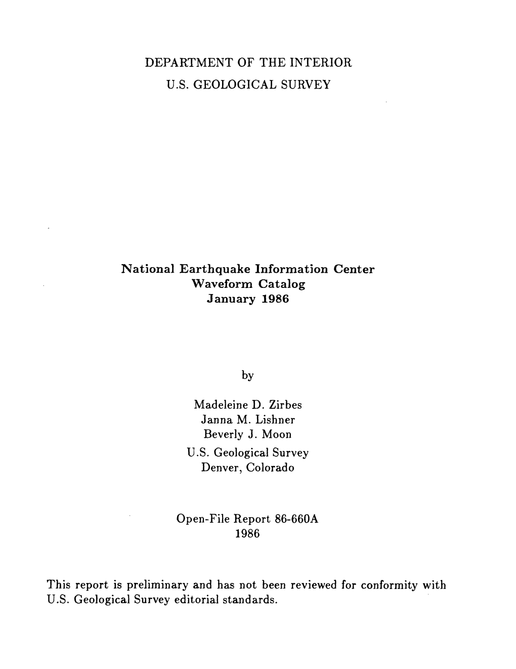 Department of the Interior U.S. Geological Survey