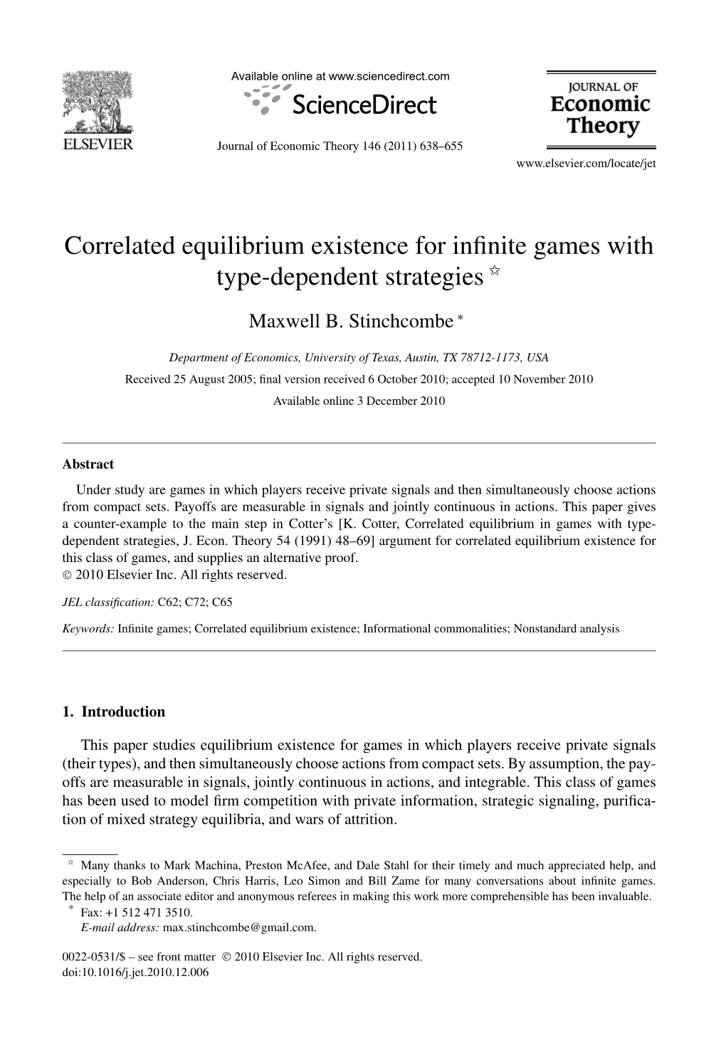 Correlated Equilibrium Existence for Games with Type-Dependent Strategies