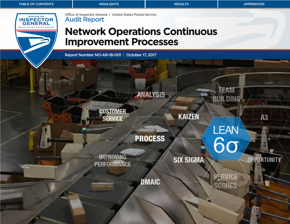 Network Operations Continuous Improvement Processes. Report Number NO-AR-18-001