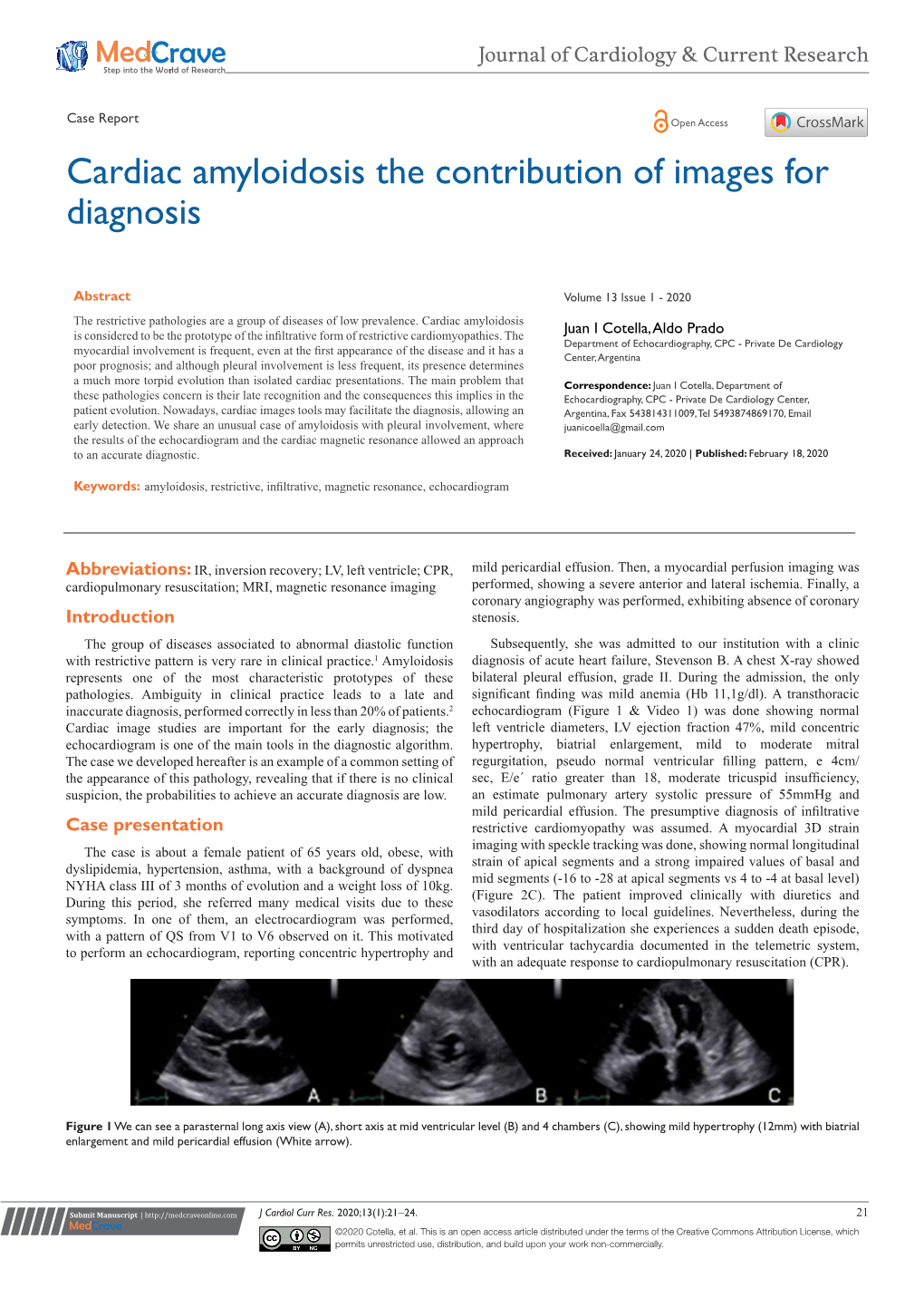 Cardiac Amyloidosis the Contribution of Images for Diagnosis