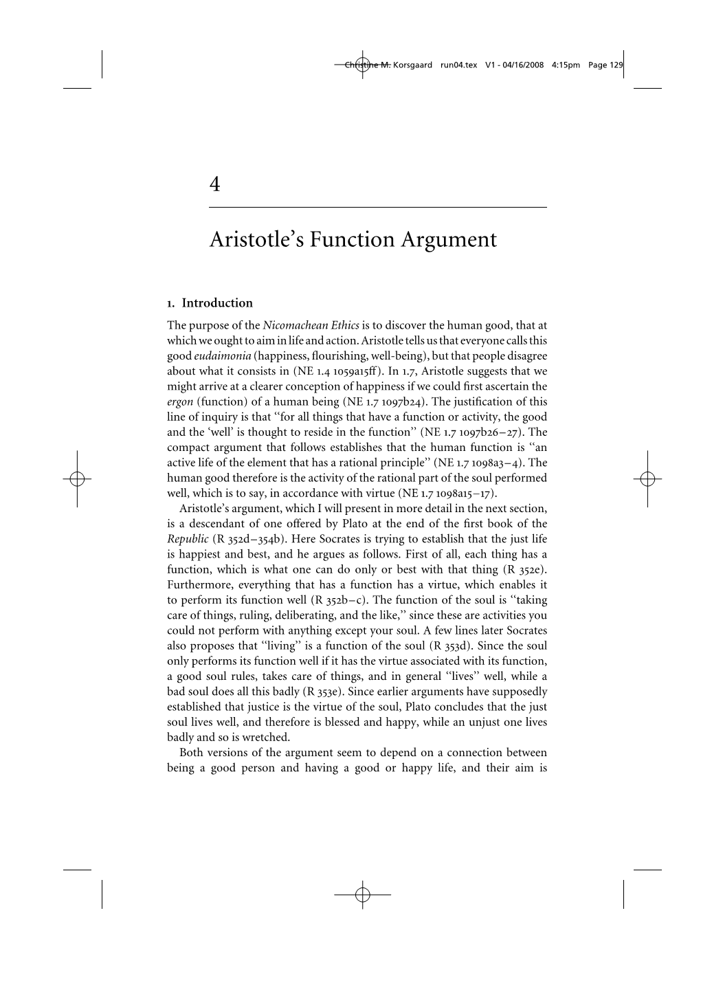 4 Aristotle's Function Argument