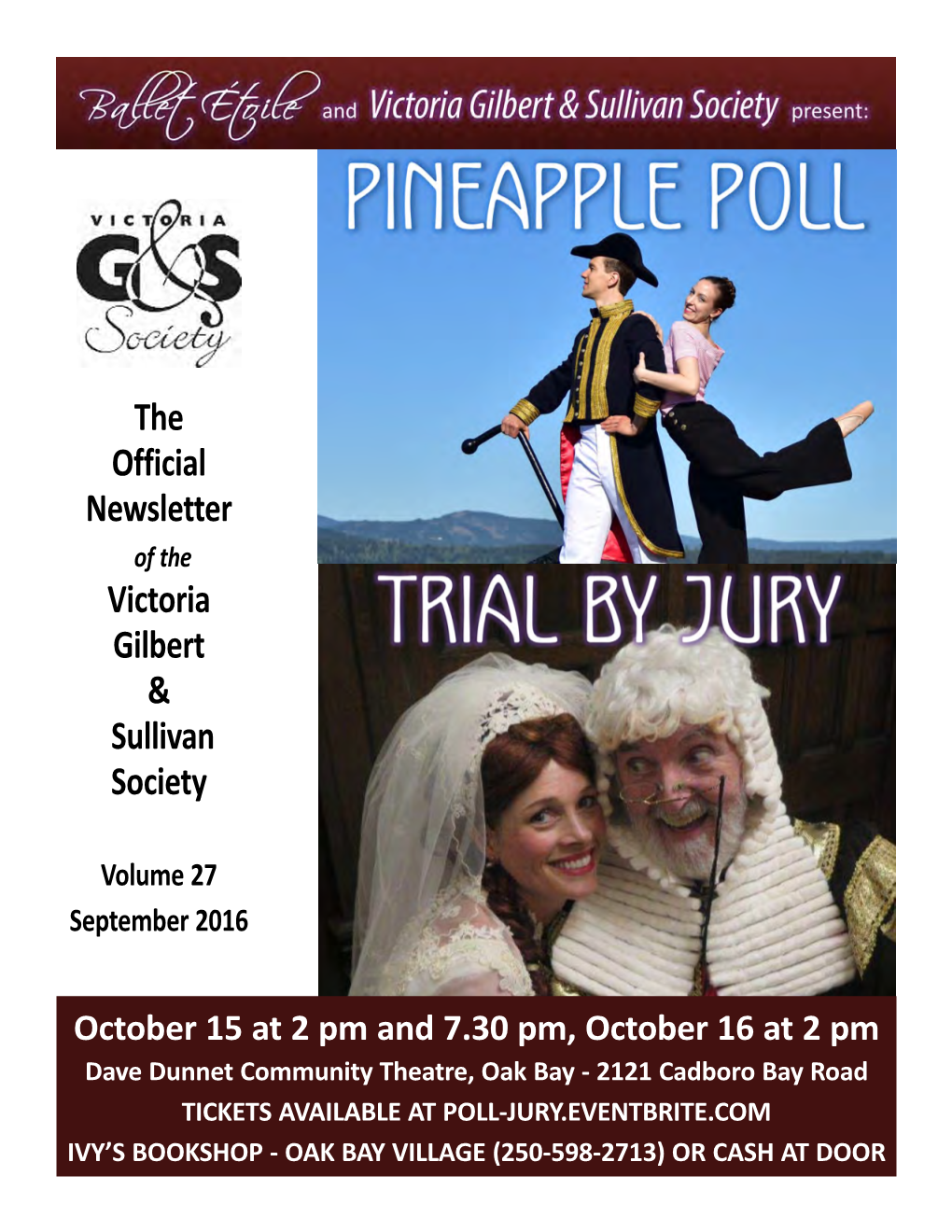 Stage Whispers Official Newsletter of the Victoria Gilbert & Sullivan Society Trial by Jury - Synopsis