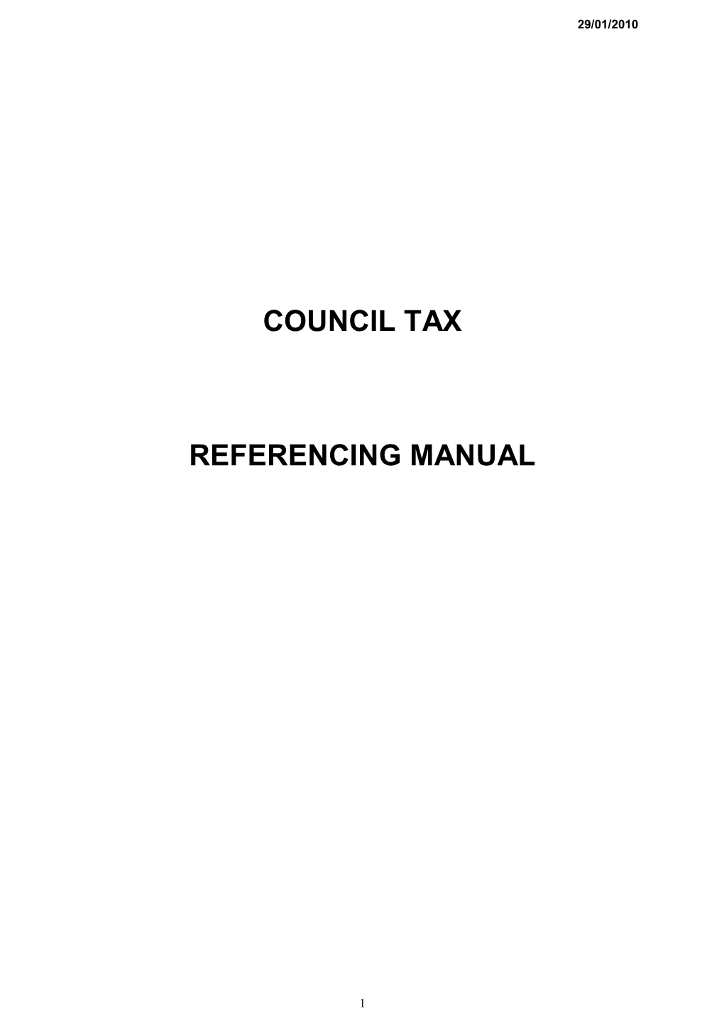 Council Tax Referencing Manual