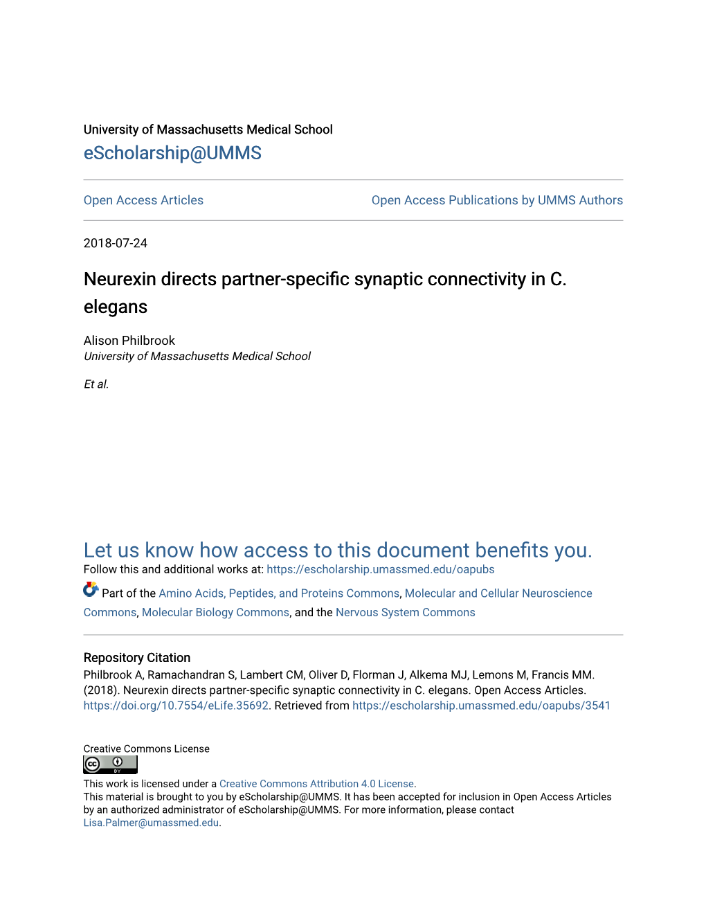 Neurexin Directs Partner-Specific Synaptic Connectivity in C. Elegans