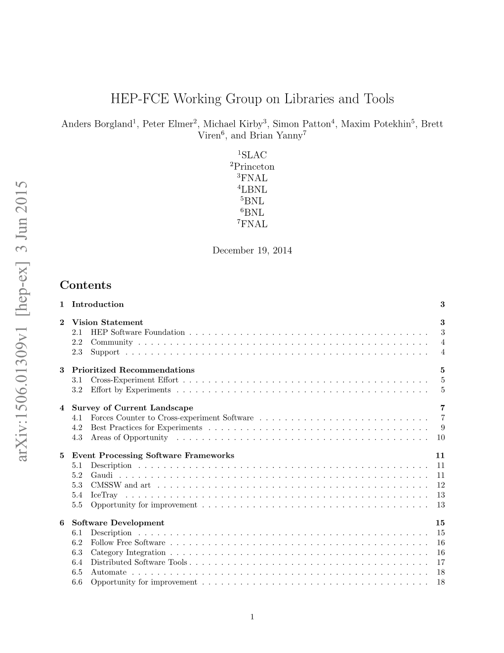 HEP-FCE Working Group on Libraries and Tools