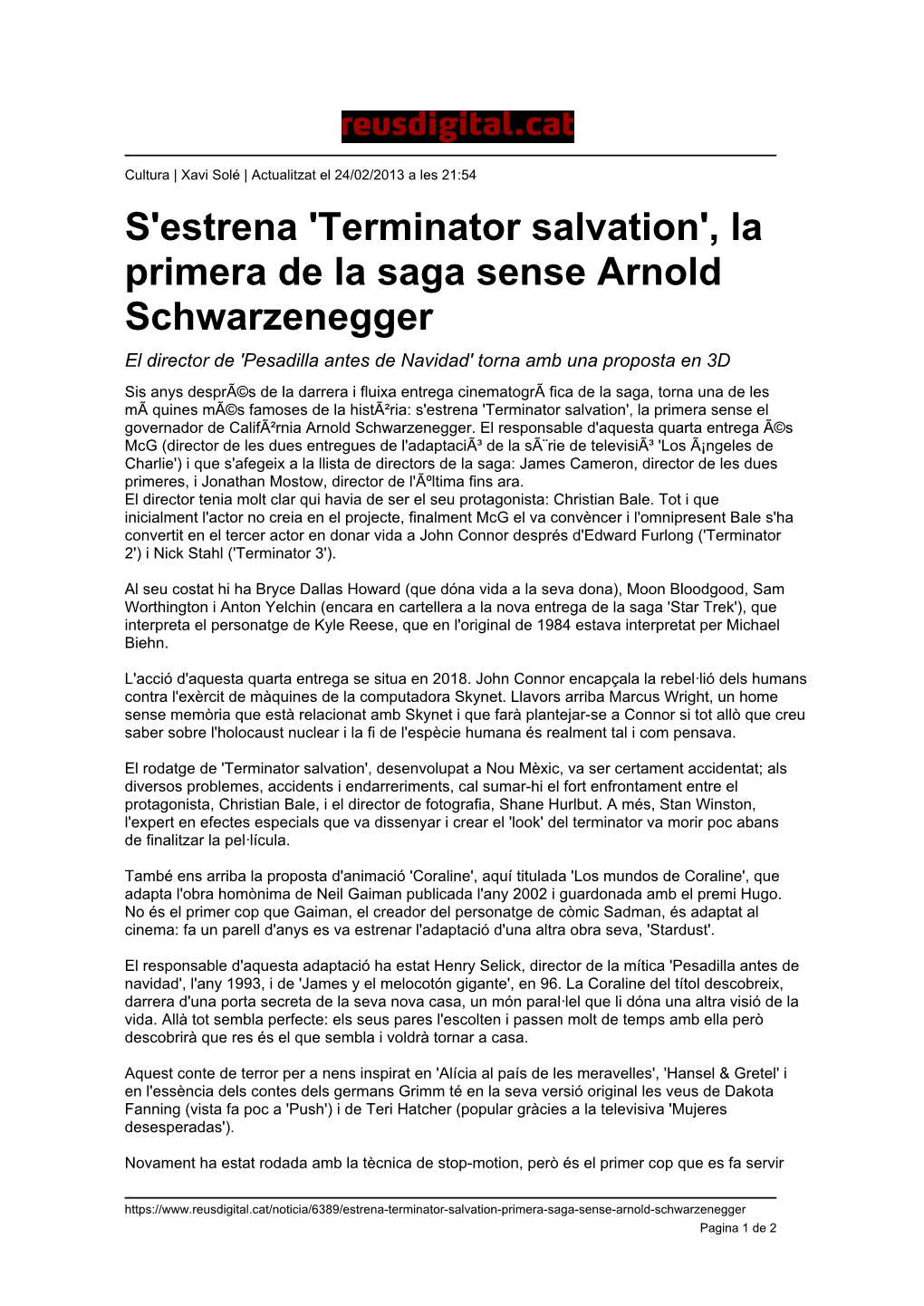 S'estrena 'Terminator Salvation', La Primera De La Saga