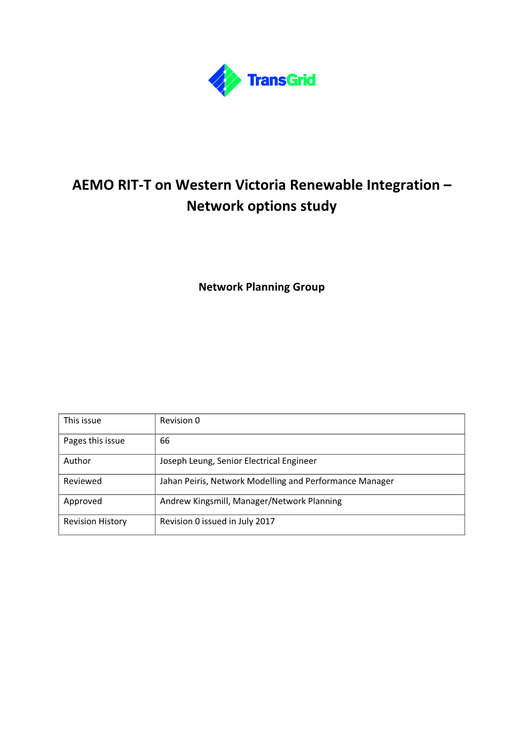Network Options Study