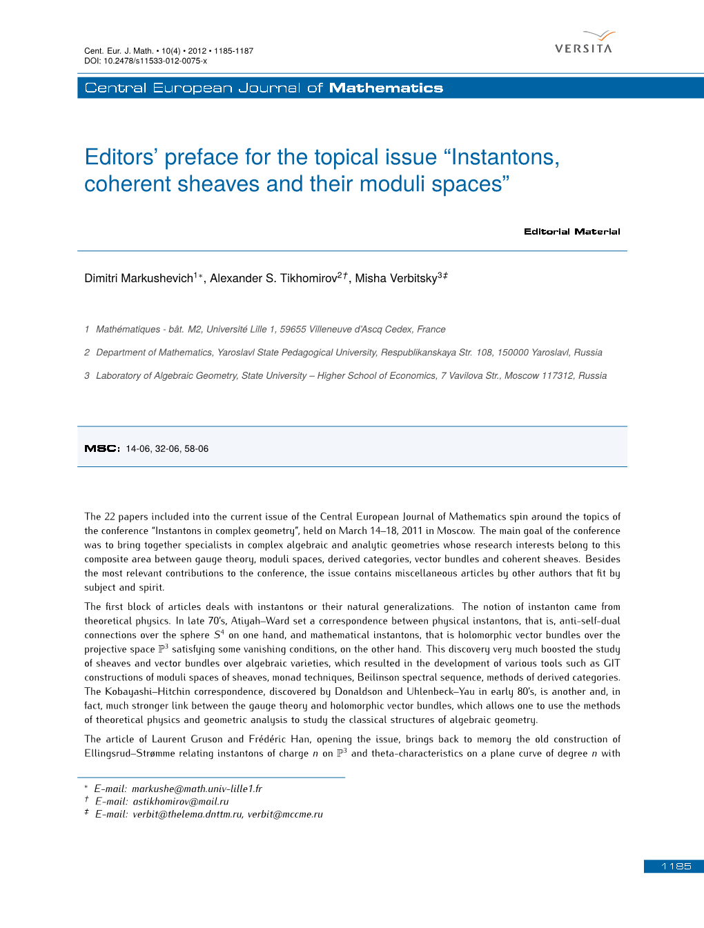 Instantons, Coherent Sheaves and Their Moduli Spaces”