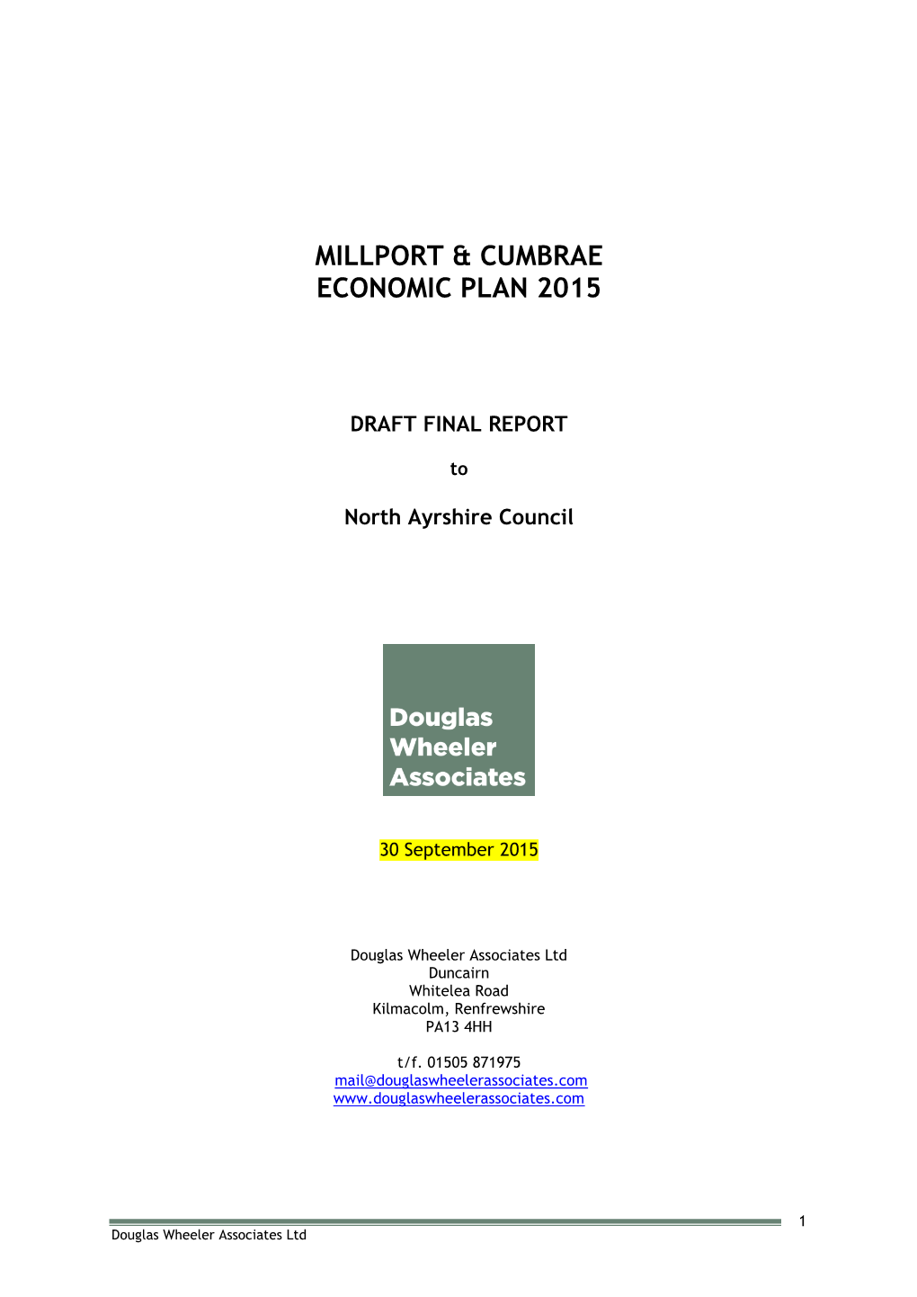 Millport Cumbrae Economic Action Plan