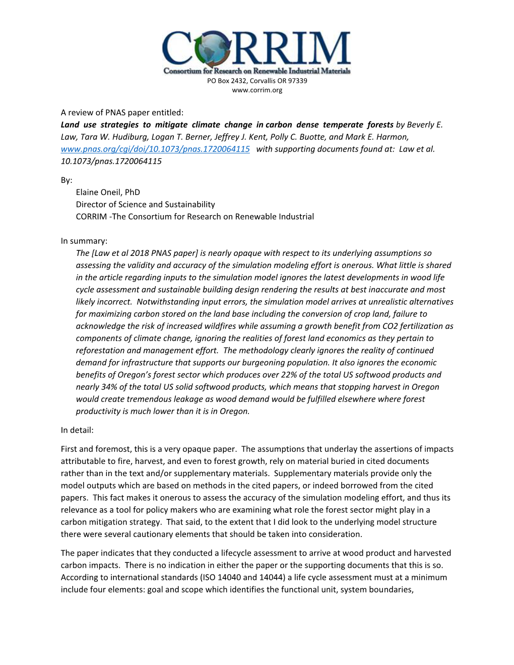 Land Use Strategies to Mitigate Climate Change in Carbon Dense Temperate Forests by Beverly E