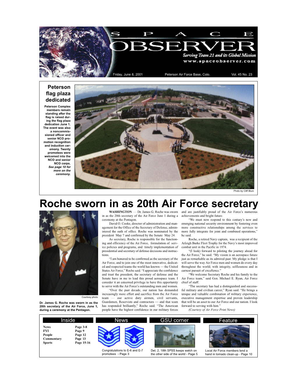 Roche Sworn in As 20Th Air Force Secretary WASHINGTON — Dr