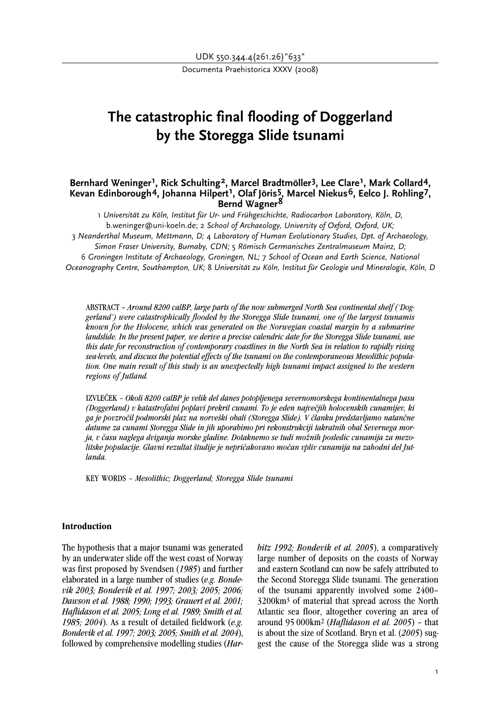 The Catastrophic Final Flooding of Doggerland by the Storegga Slide Tsunami