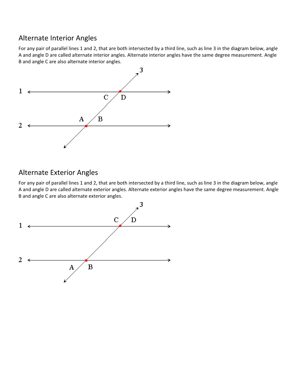 Alternate Interior Angles