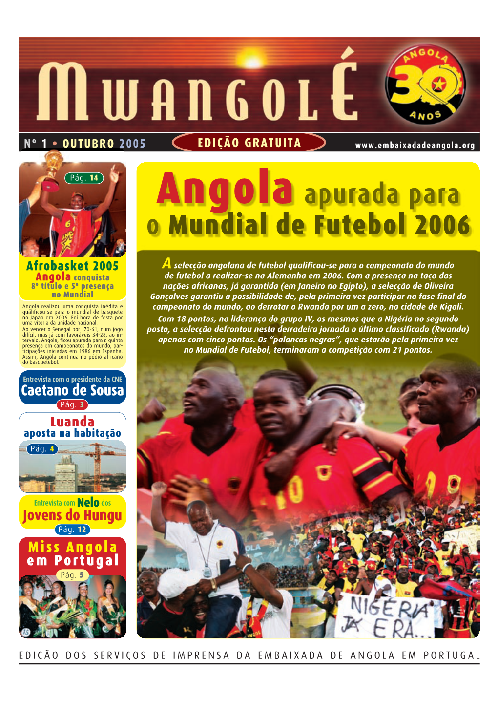 Angola Apurada Para O Mundial De Futebol 2006