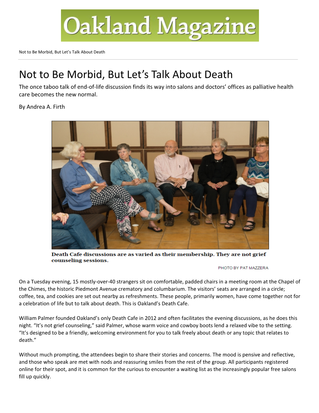 Not to Be Morbid, but Let's Talk About Death