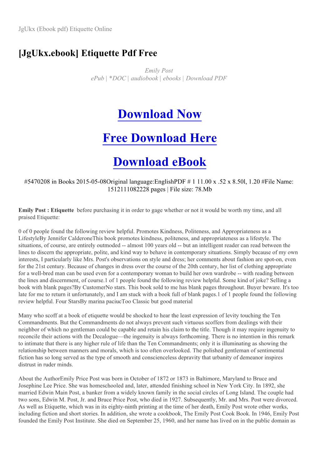 Jgukx.Ebook] Etiquette Pdf Free