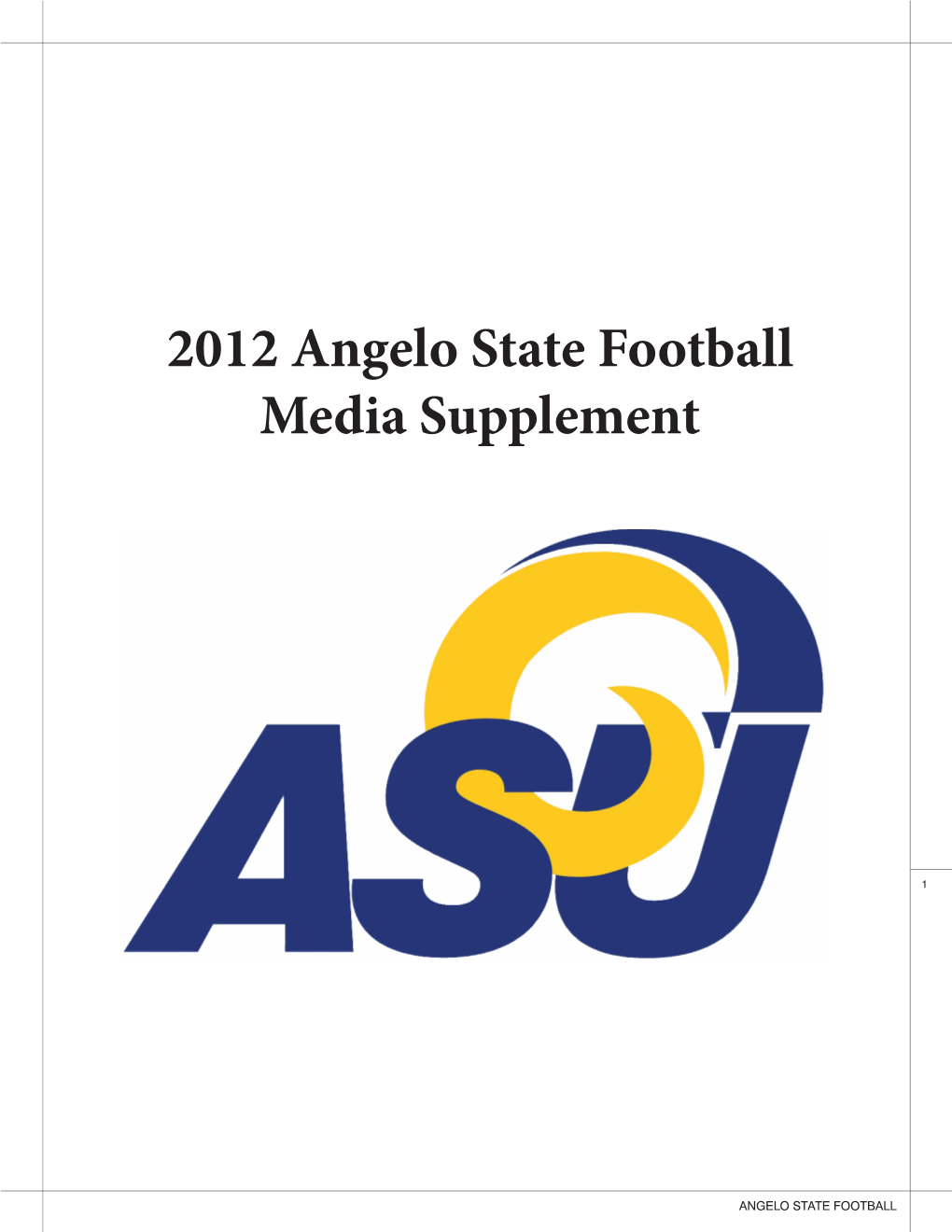 2012 Angelo State Football Media Supplement