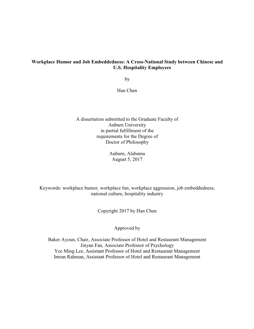 Workplace Humor and Job Embeddedness: a Cross-National Study Between Chinese and U.S