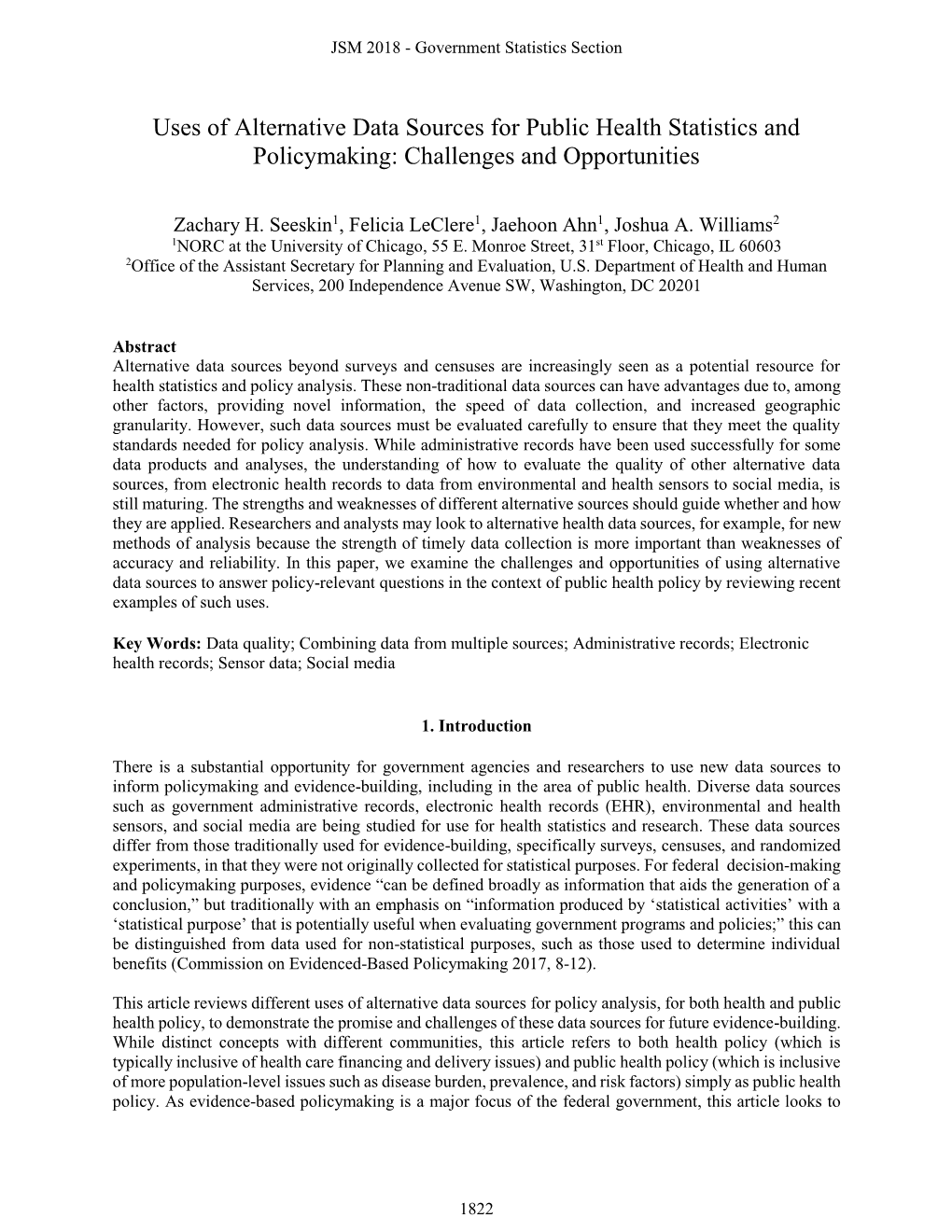 Uses of Alternative Data Sources for Public Health Statistics and Policymaking: Challenges and Opportunities