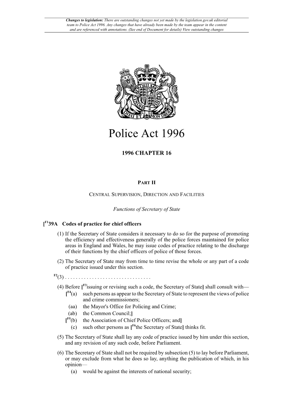 Police Act 1996