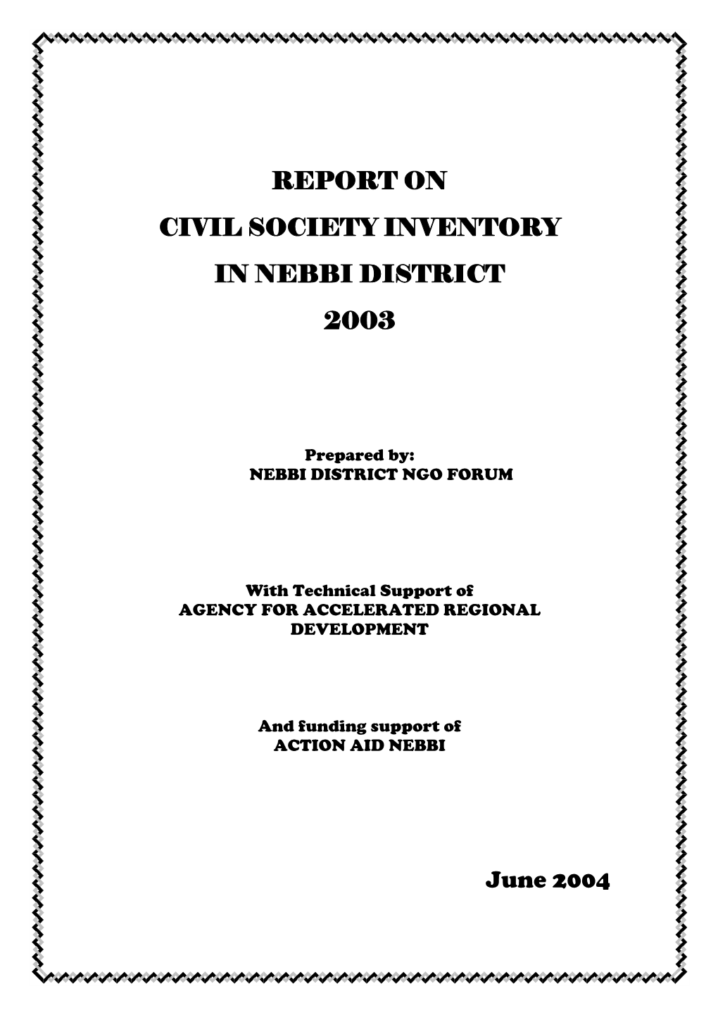 Nebbi District Ngo Forum Civil Society Inventory Summary Report