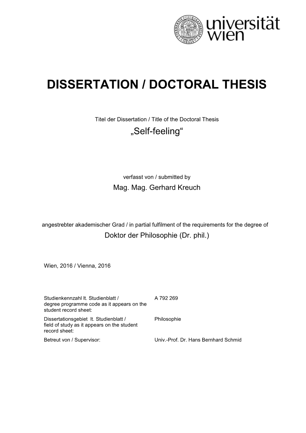 Dissertation / Doctoral Thesis