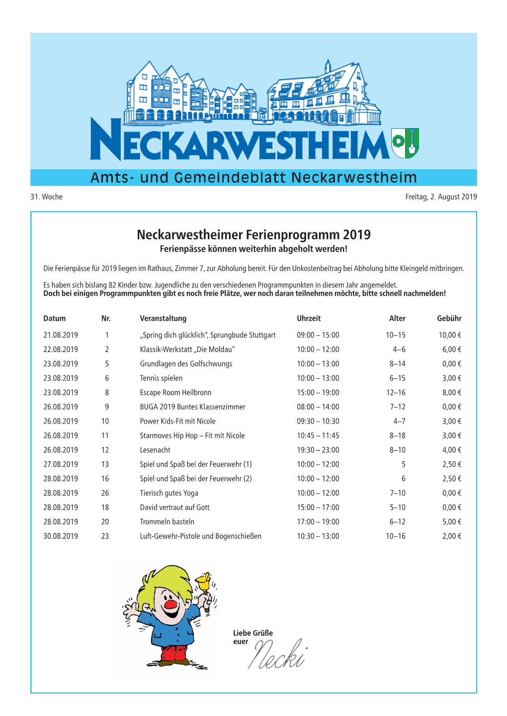 Amts- Und Gemeindeblatt Neckarwestheim 31