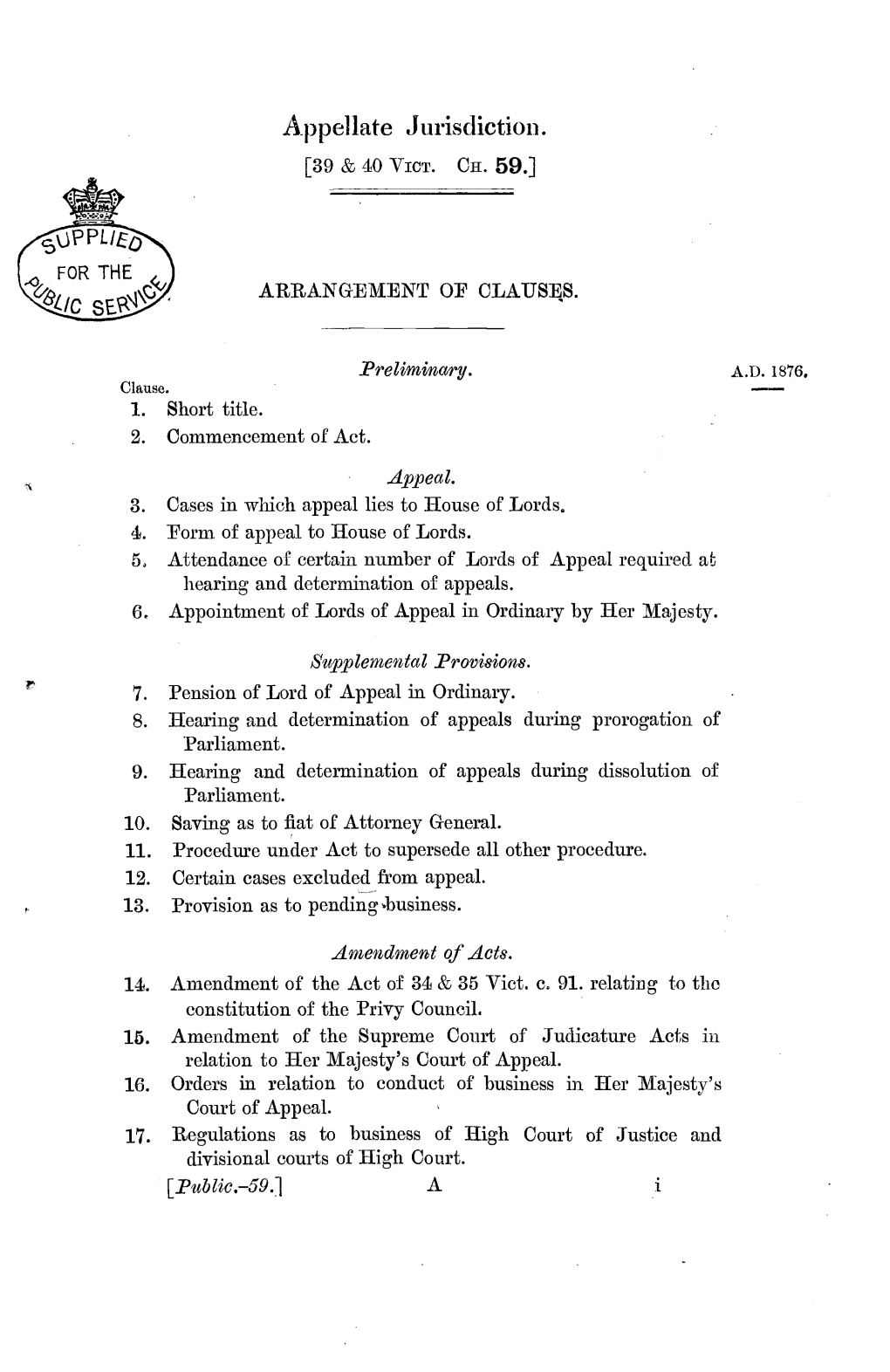 Appellate Jurisdiction Act 1876